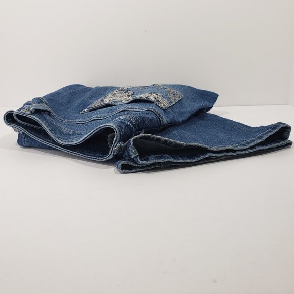 WHBM Baroque Embroidered Boot Cut Jeans Size 6 R WHITE HOUSE BLACK MARKET - Picture 2 of 16